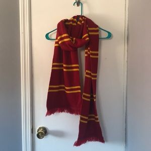 Red and Gold Striped Scarf